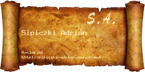 Sipiczki Adrián névjegykártya